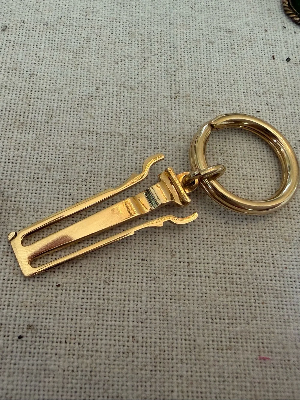 Vintage Gold Men's Double Ring Key Holder valet key